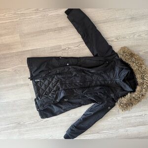 Madison Black Jacket with Faux Fur Trim